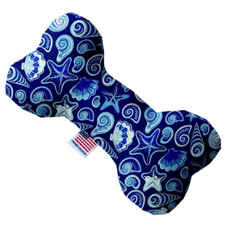 MIRAGE PET PRODUCTS Blue Seashells 6 in. Stuffing Free Bone Dog Toy 1254-SFTYBN6